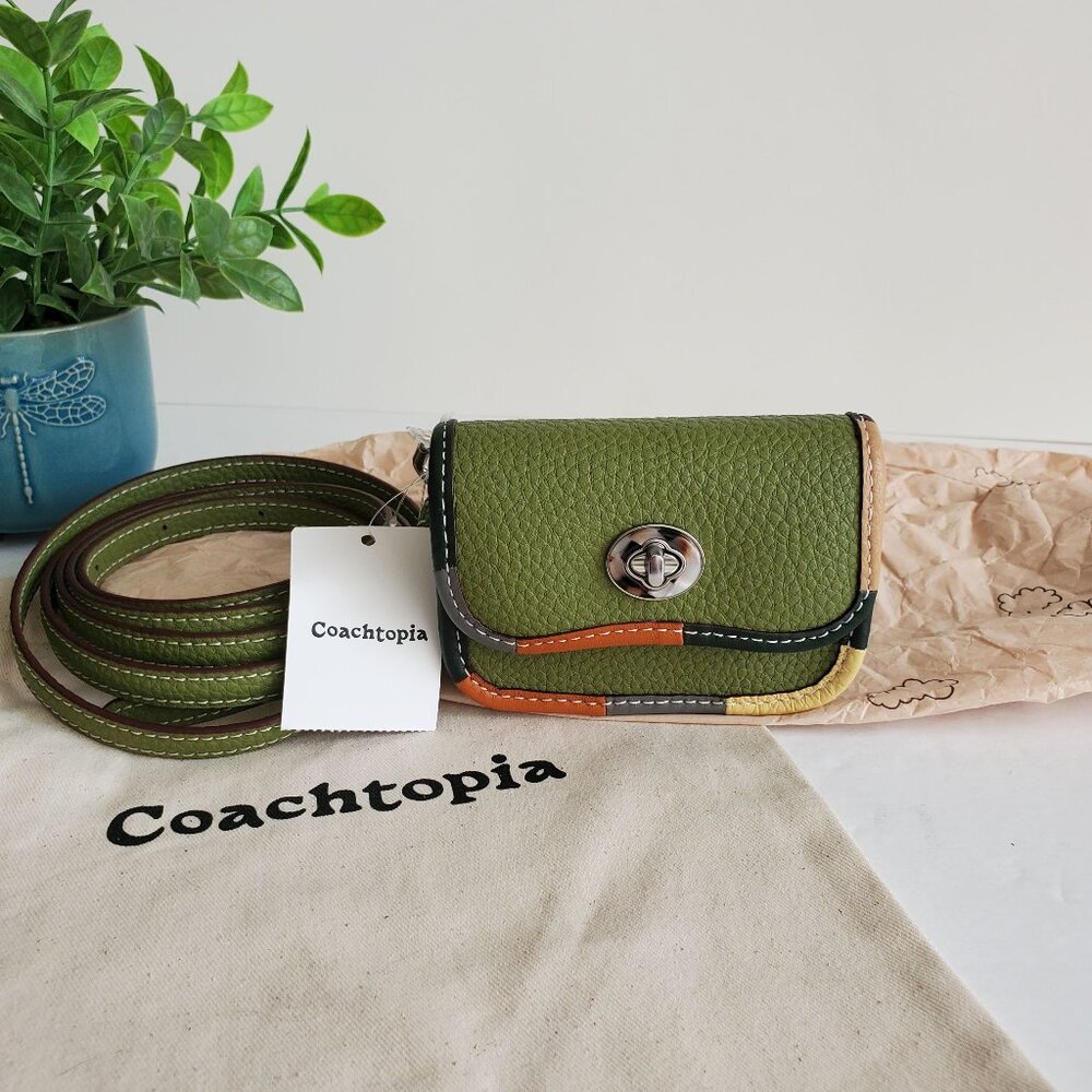 NWT Coachtopia Upcrafted Wavy Wallet with Colorblock Binding – Olive Green Multi